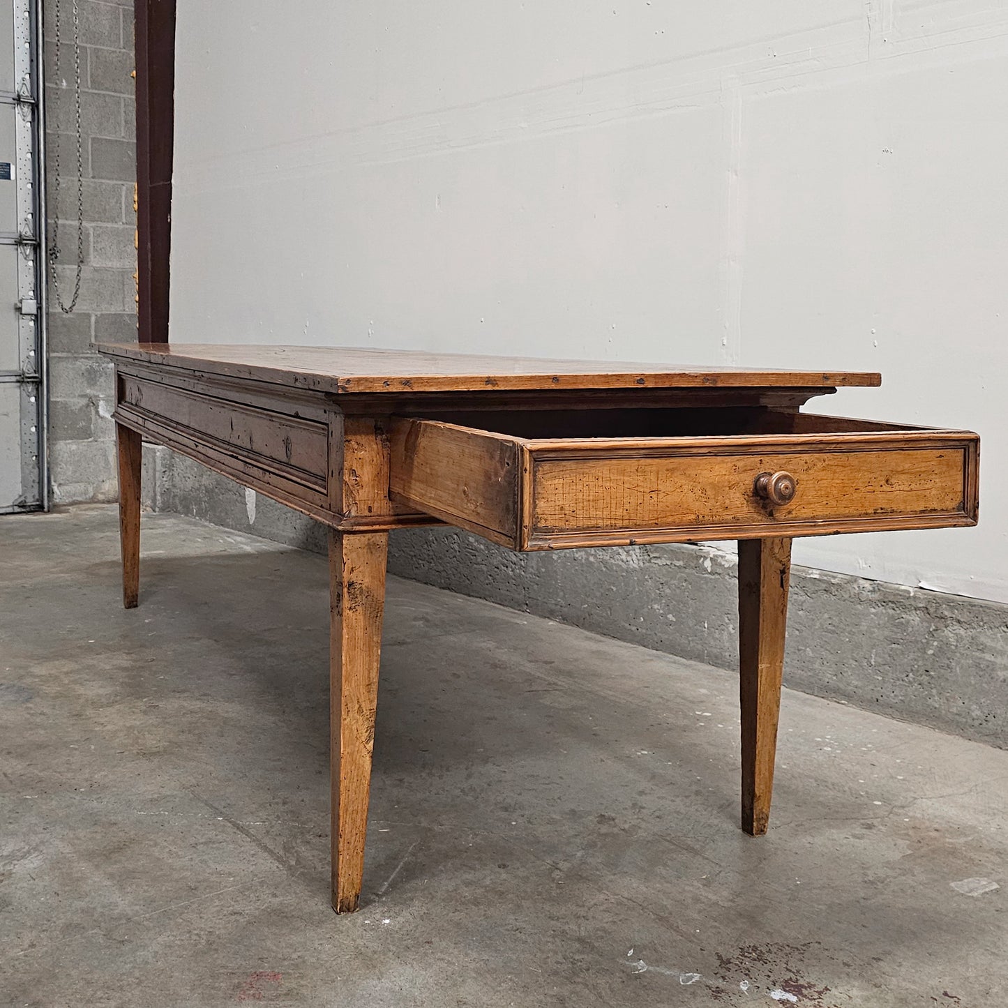 Antique French Farmhouse Table with Drawers