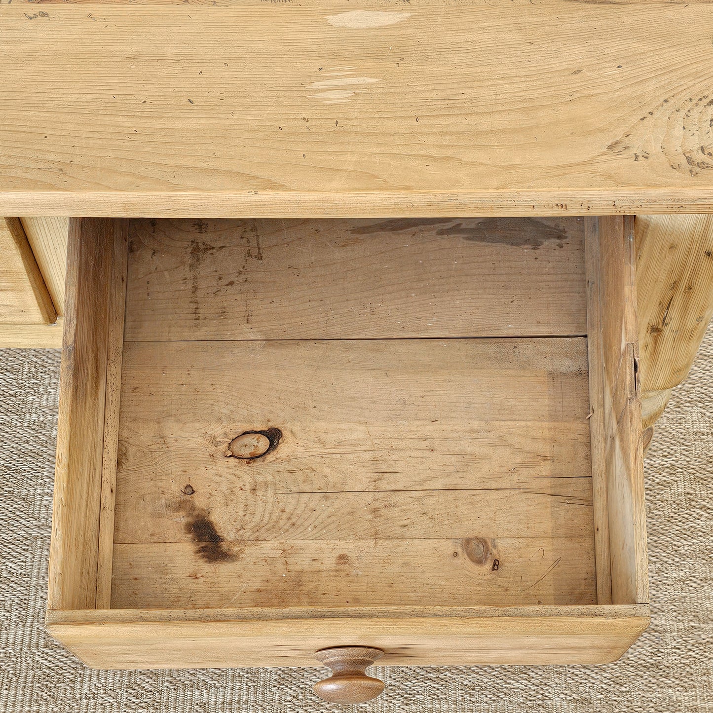 Antique English Pine Console Table or Desk - Circa 1880