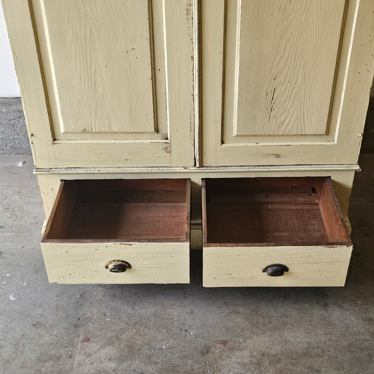 Antique yellow chippy cabinet