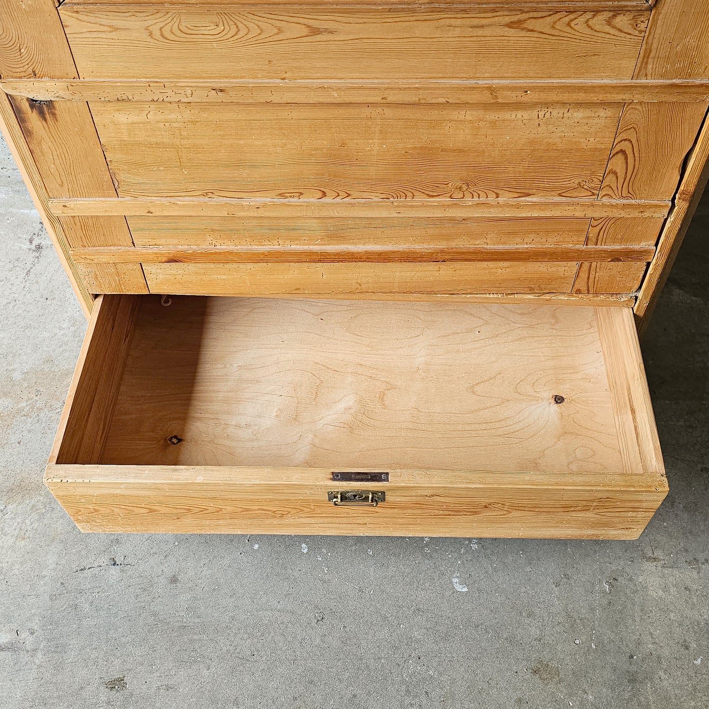 Antique Dutch Pine Cupboard with Drawer