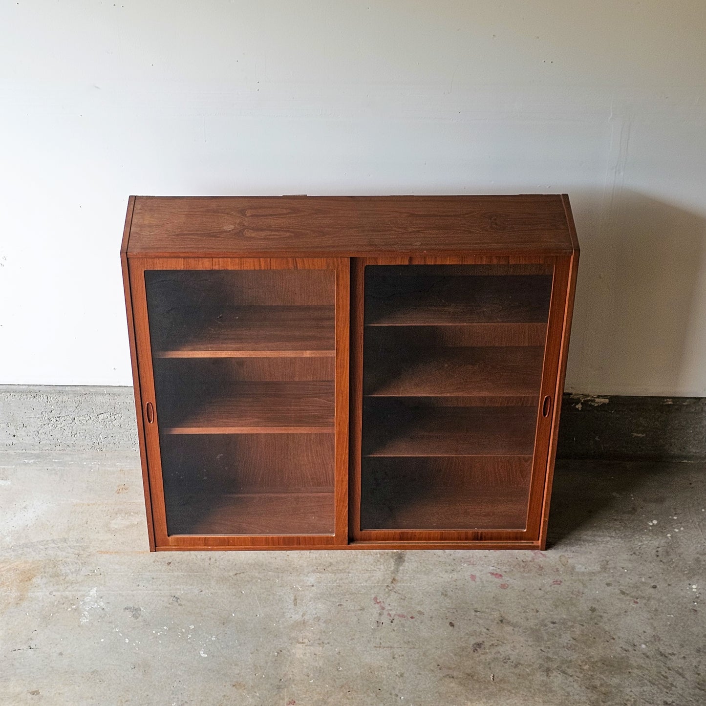 Vintage Danish Teak Cabinet with sliding doors