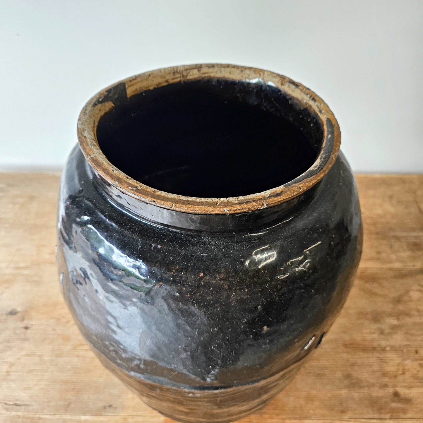 Vintage Japanese Black Clay Vase