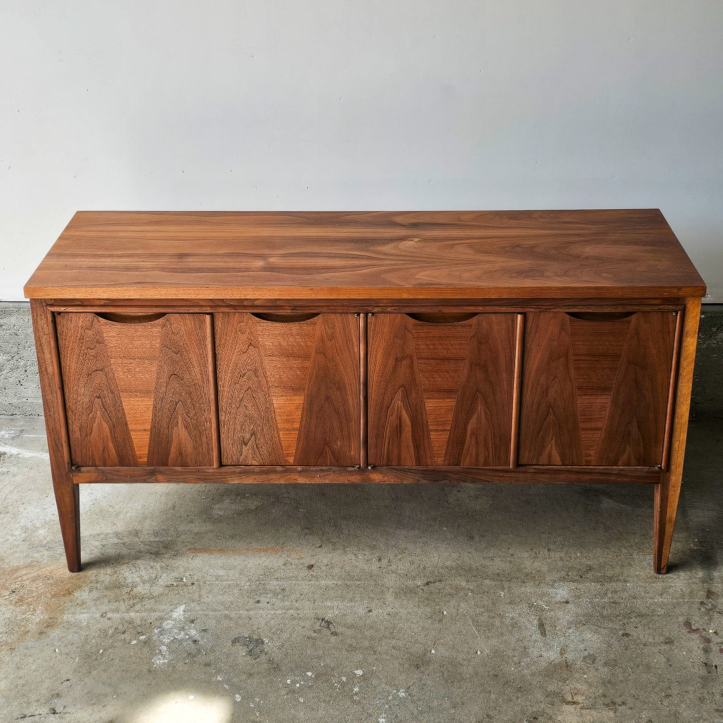 Vintage Mid-Century Modern two piece hutch