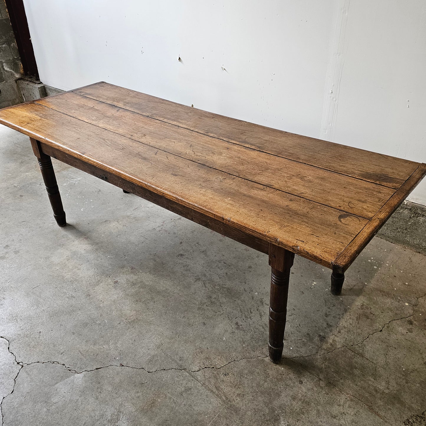 Antique French Oak Three-Plank Dining Table