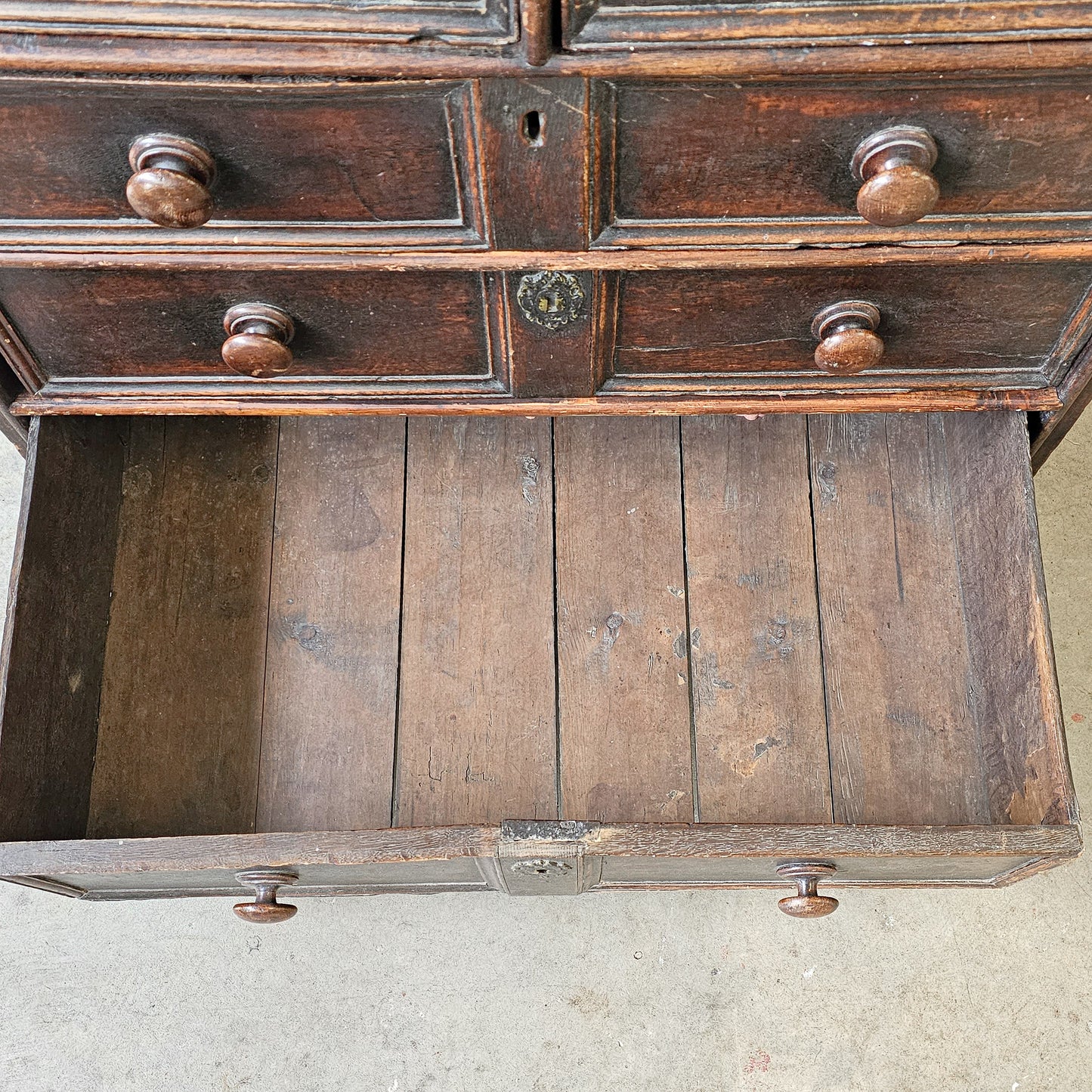 Antique 18th Century Dark Oak Chest of Drawers Dresser