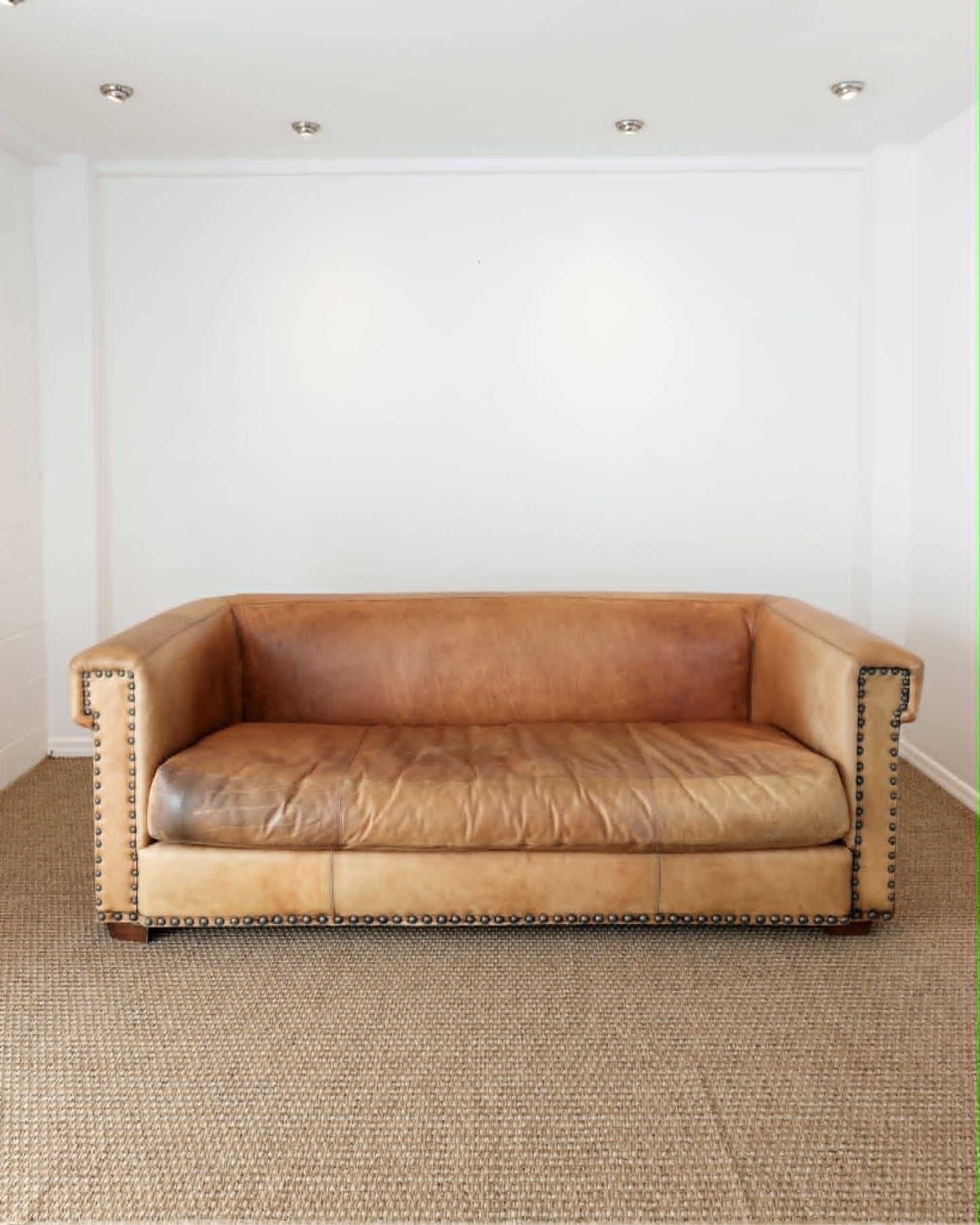 Vintage Ralph Lauren Leather Sofa by Henredon - Circa 1990's