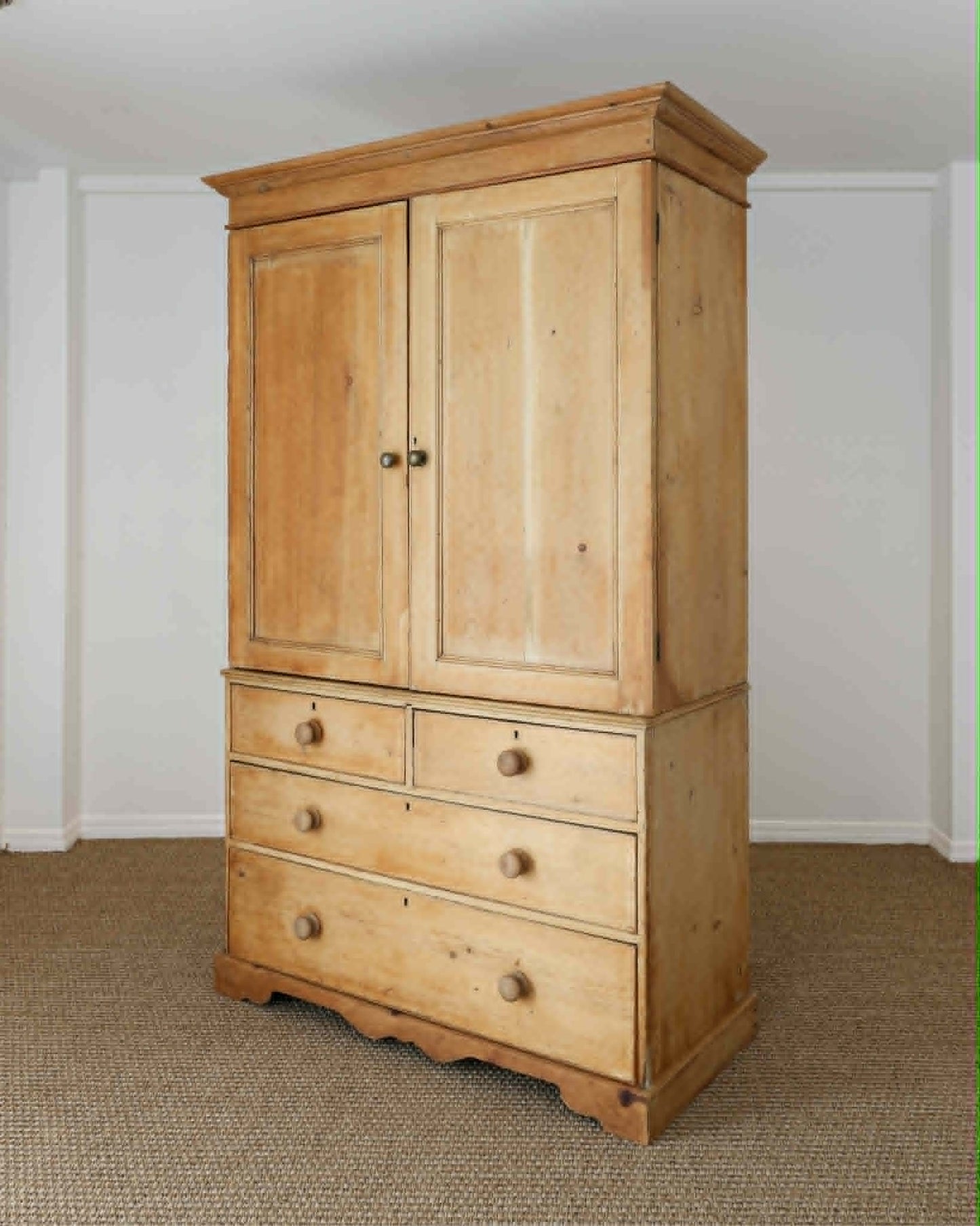 Antique English Pine Linen Press / Housekeeper’s Cupboard