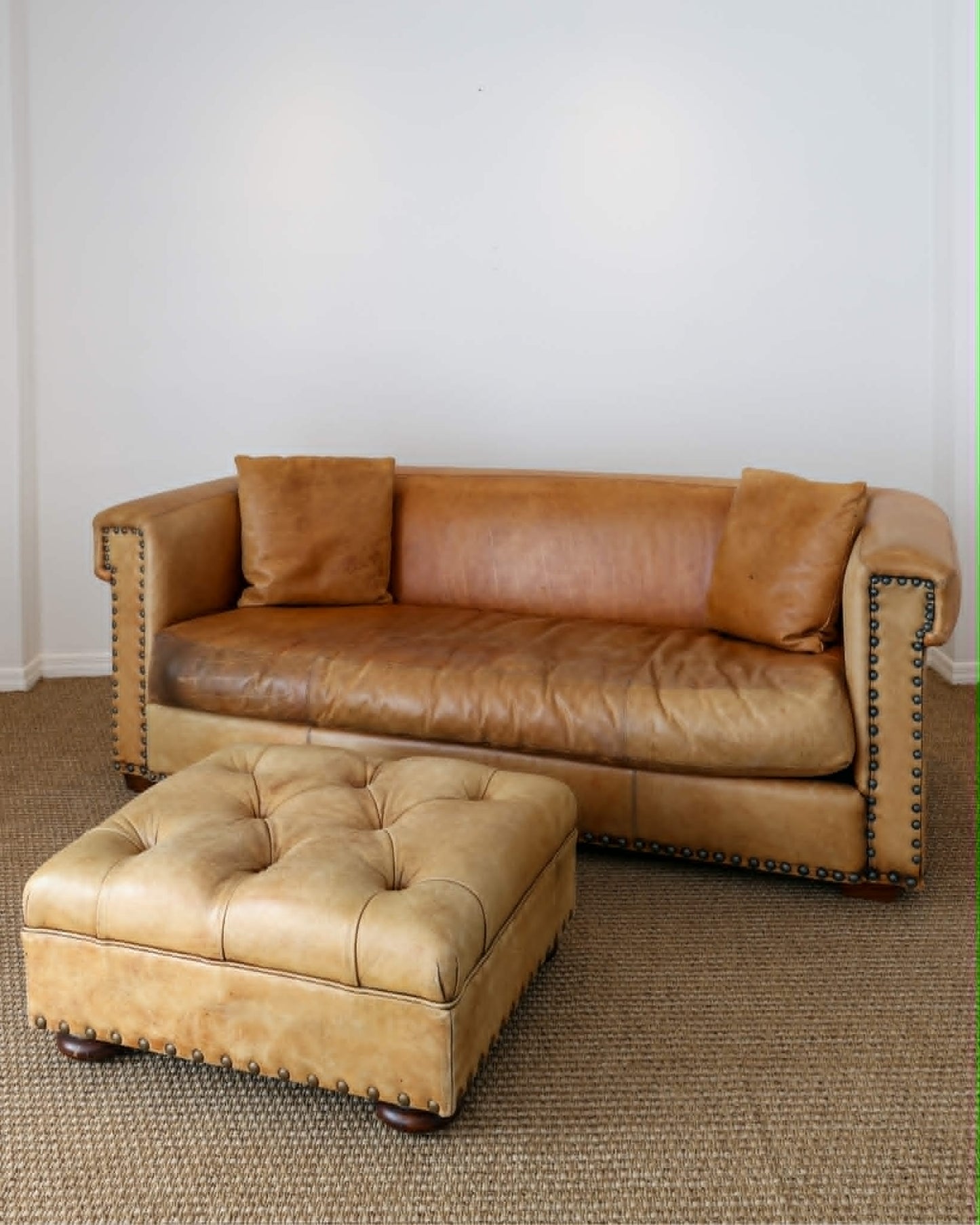 Vintage Ralph Lauren Leather Writer's Ottoman
