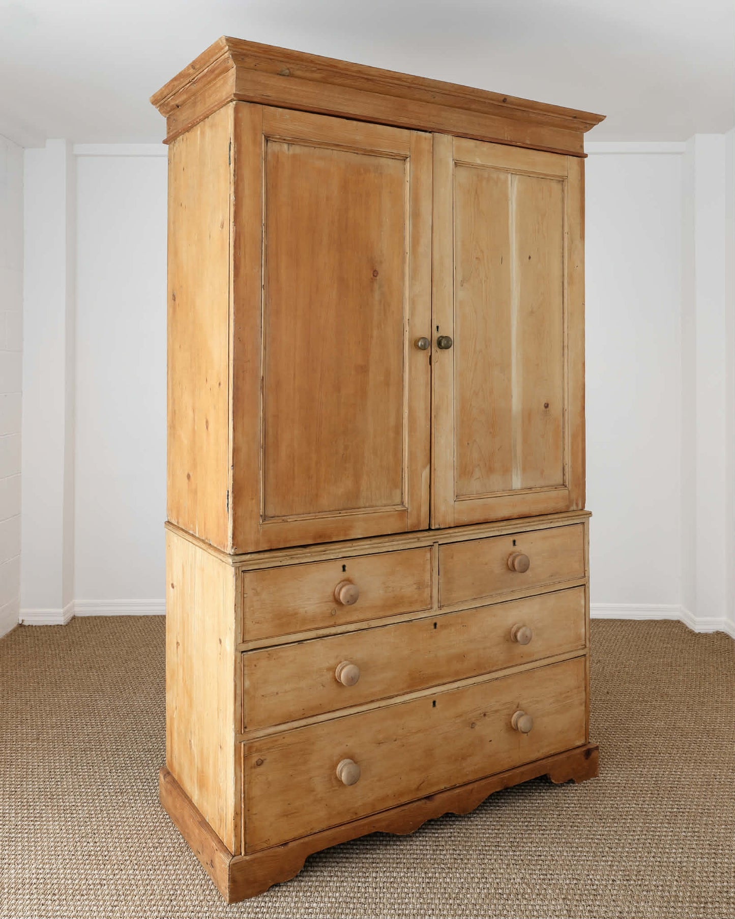 Antique English Pine Linen Press / Housekeeper’s Cupboard