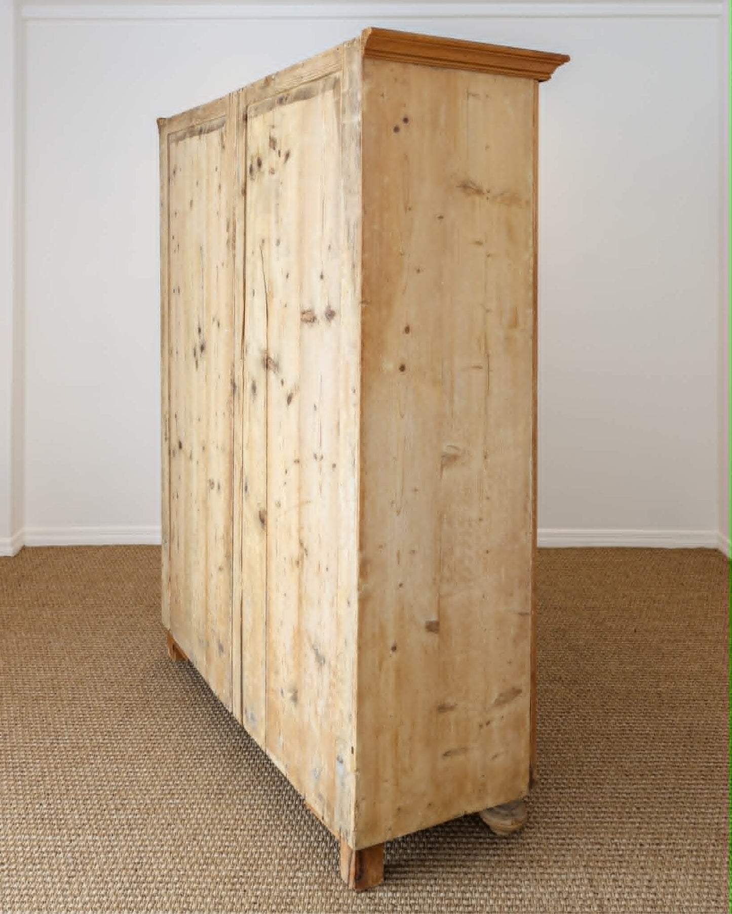 Antique English Pine Glazed Cabinet with Drawers - Circa 1860