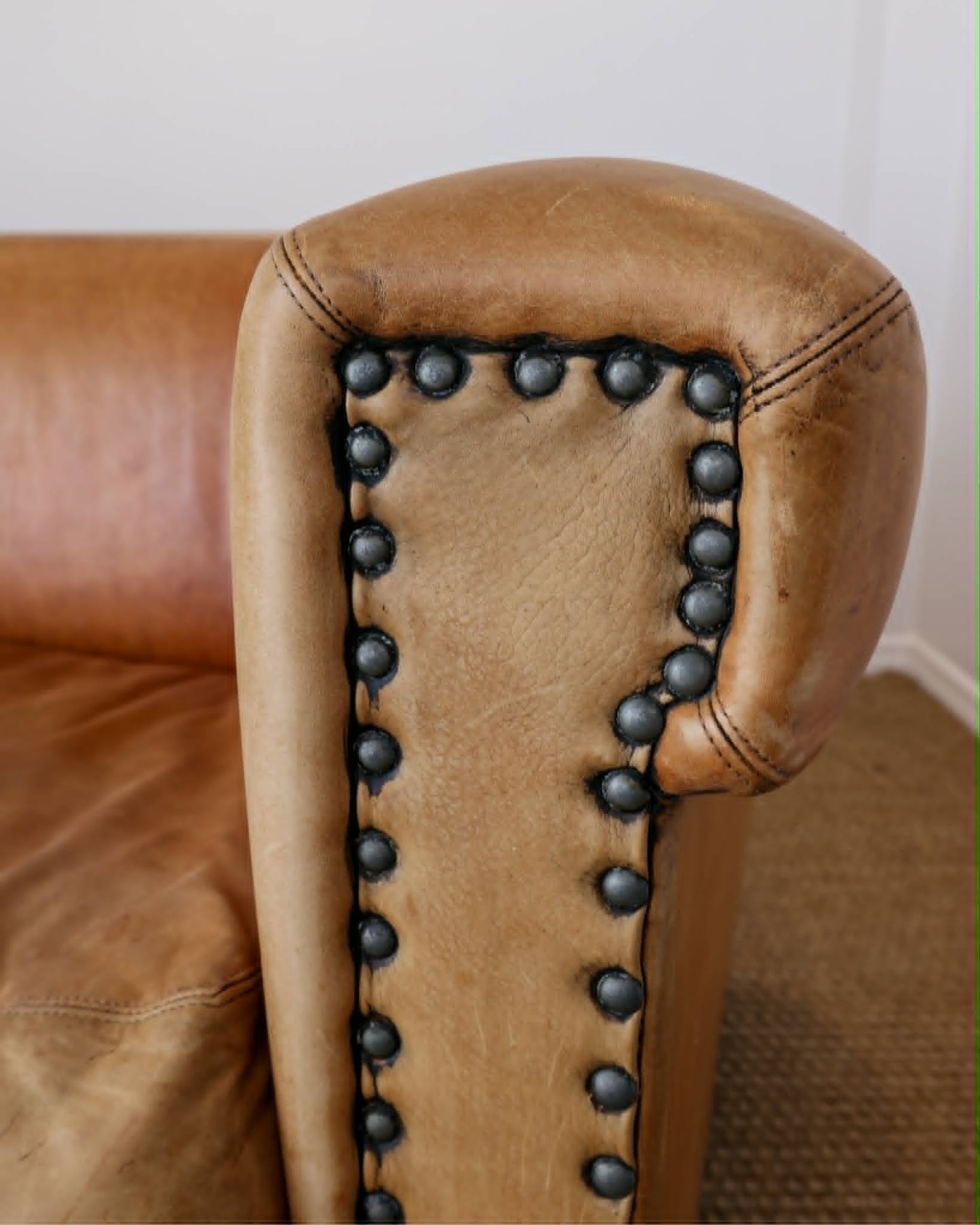 Vintage Ralph Lauren Leather Sofa by Henredon - Circa 1990's