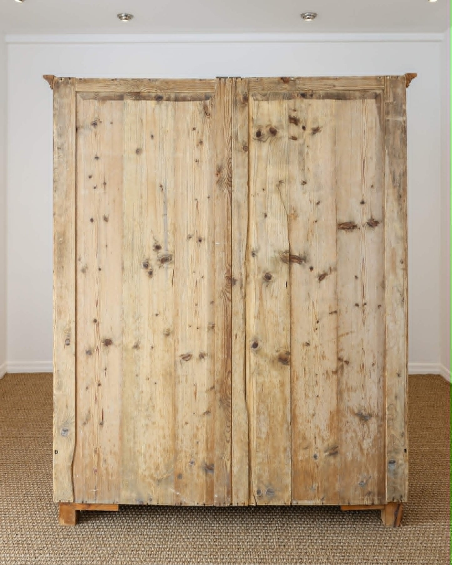 Antique English Pine Glazed Cabinet with Drawers - Circa 1860