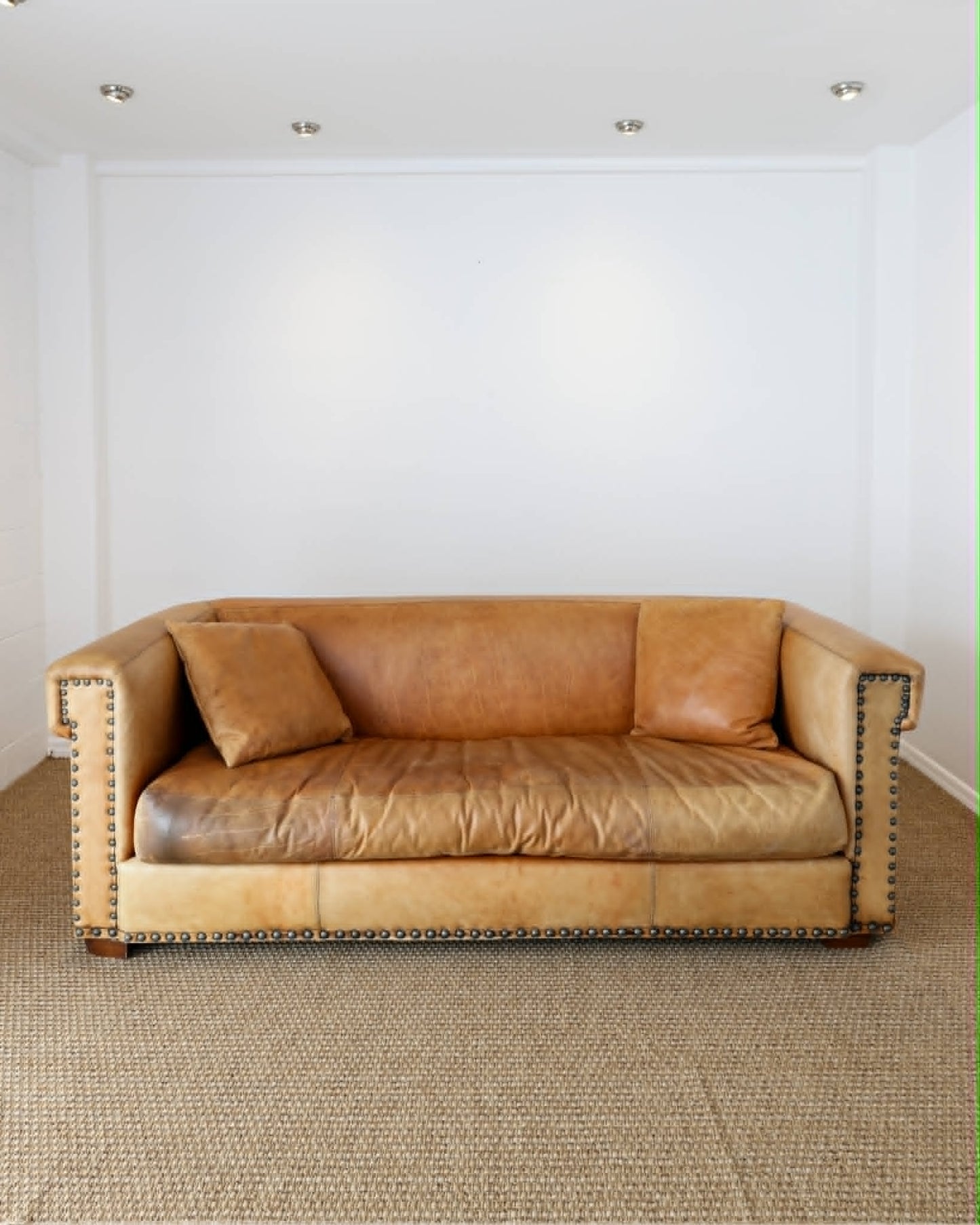 Vintage Ralph Lauren Leather Sofa by Henredon - Circa 1990's