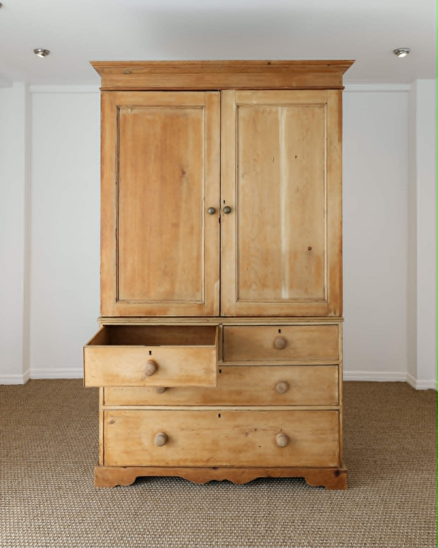 Antique English Pine Linen Press / Housekeeper’s Cupboard