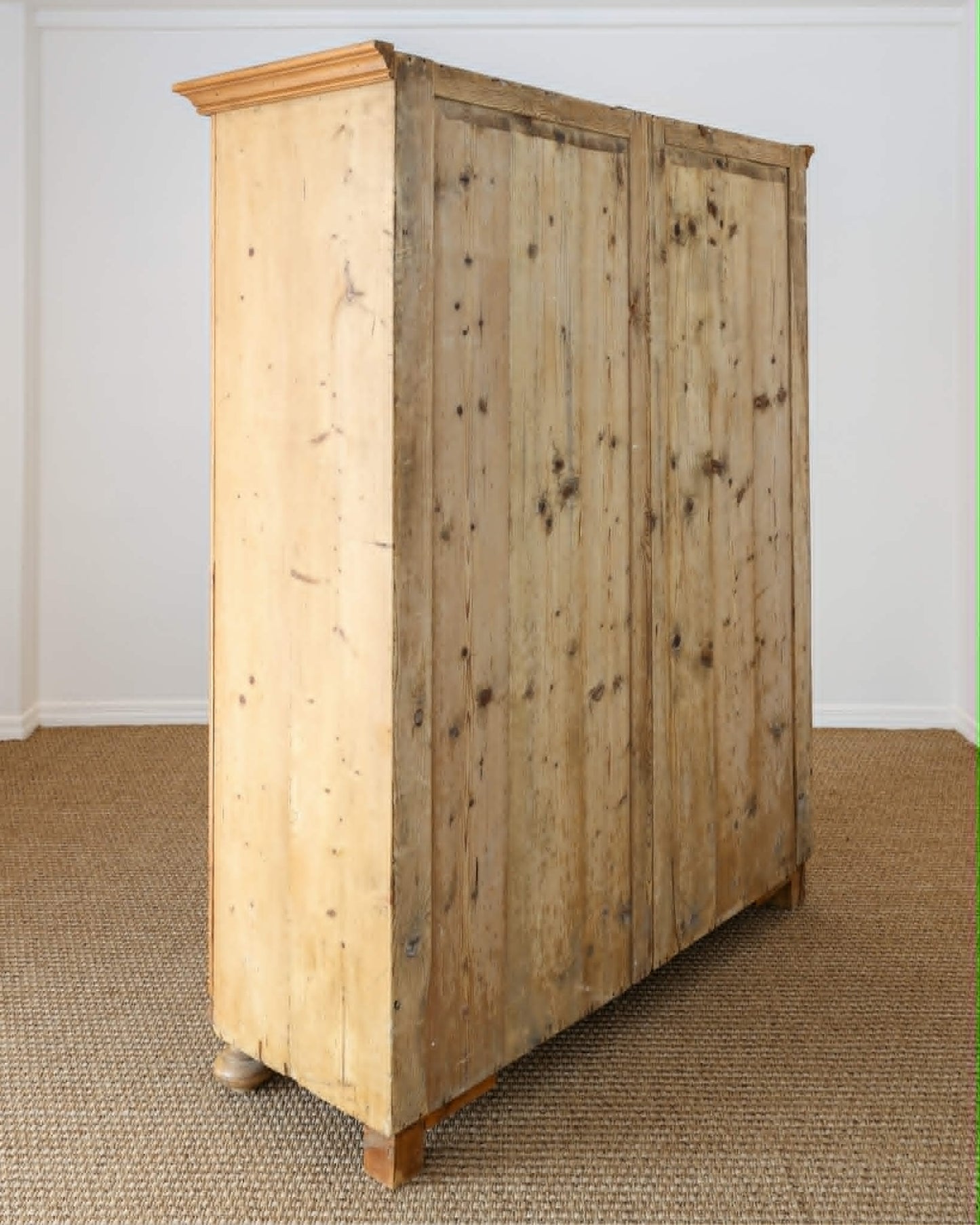 Antique English Pine Glazed Cabinet with Drawers - Circa 1860