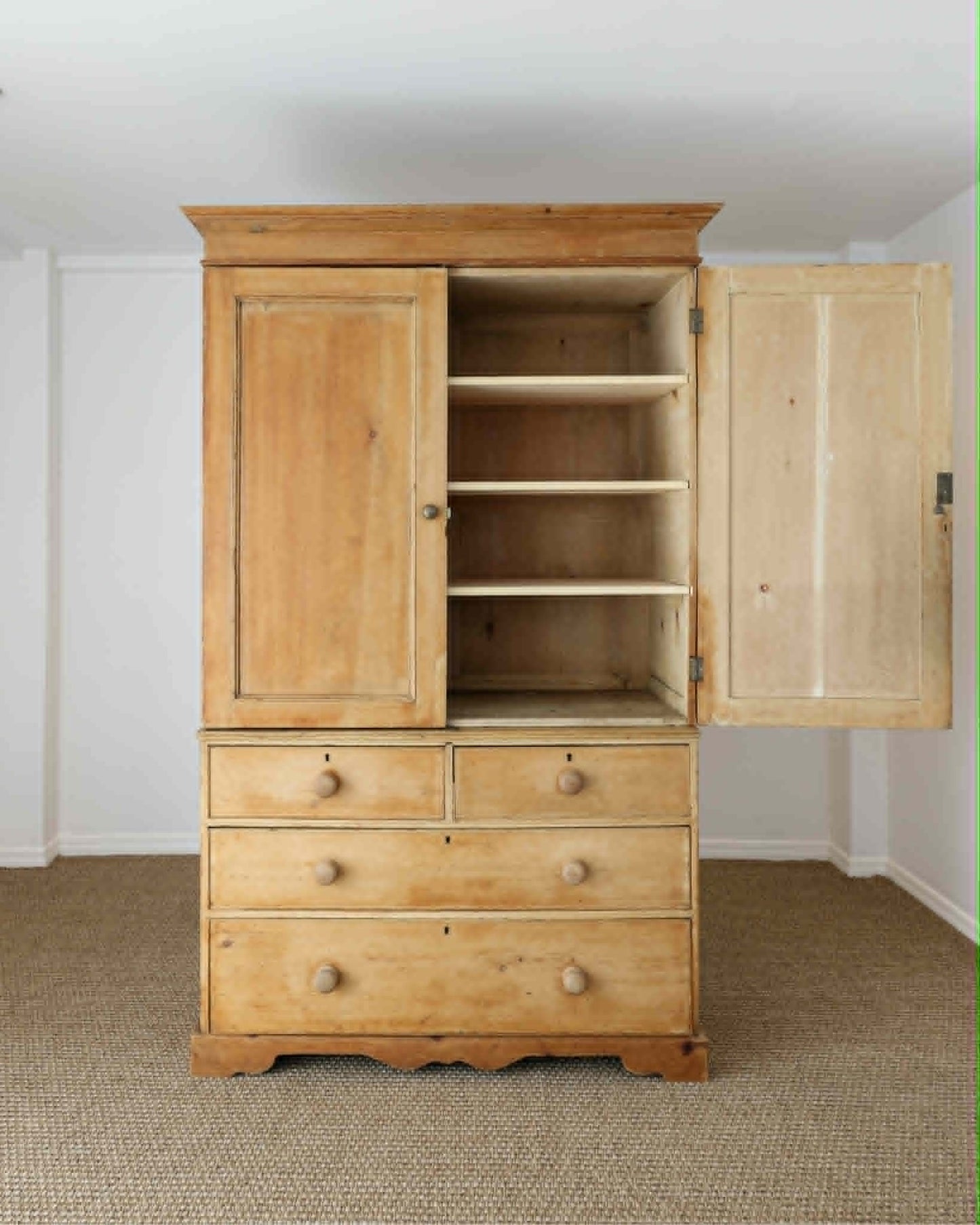 Antique English Pine Linen Press / Housekeeper’s Cupboard
