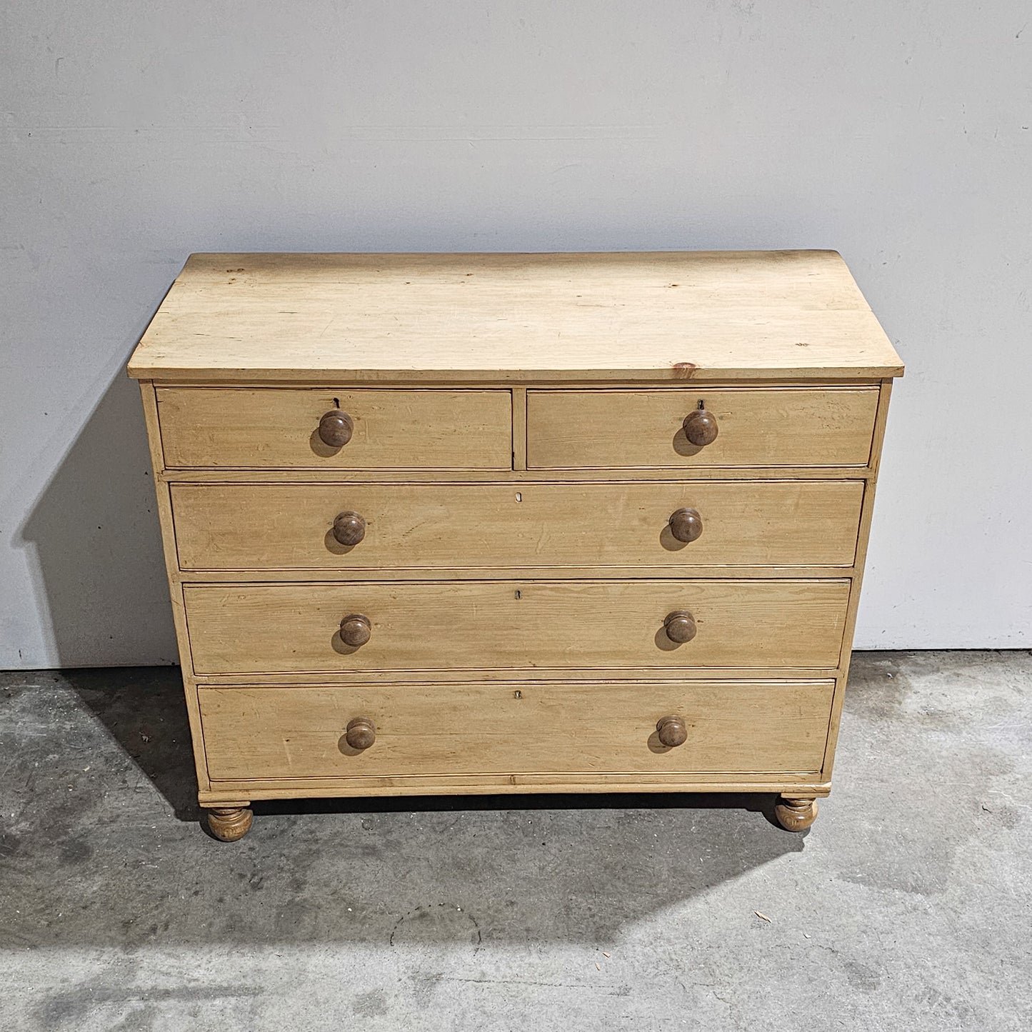 Stately Antique Bleached Pine Chest of Drawers (Dresser) - Circa 1870
