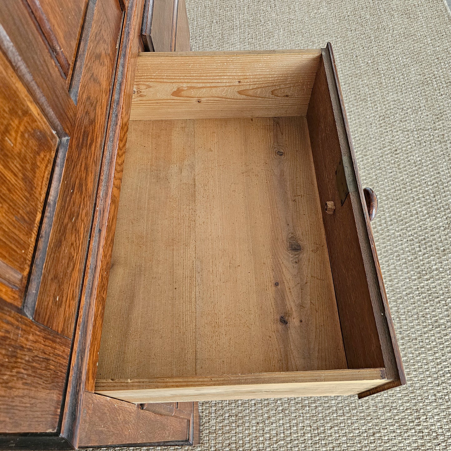 Antique English Oak Linen Press Cabinet | Circa 1860