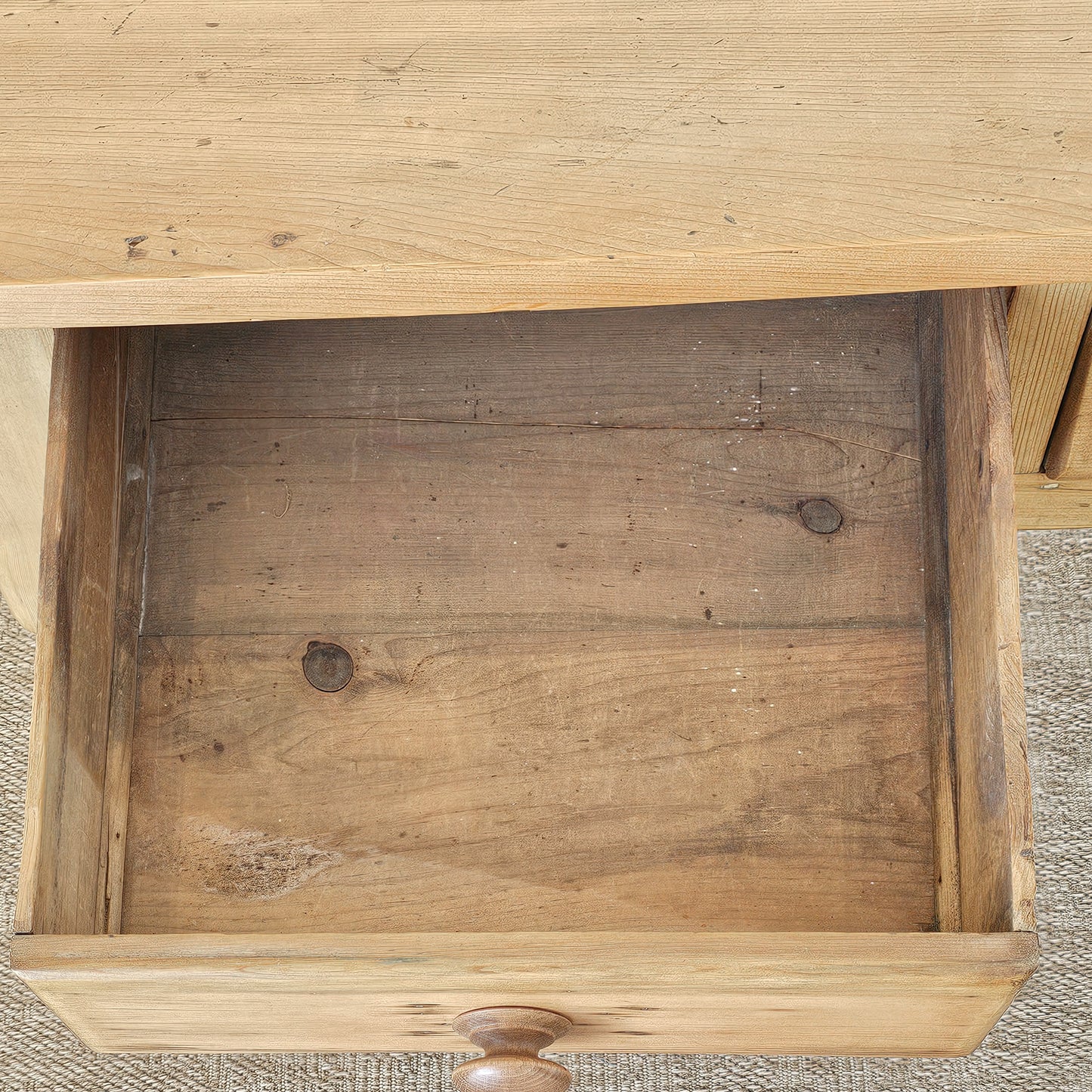 Antique English Pine Console Table or Desk - Circa 1880