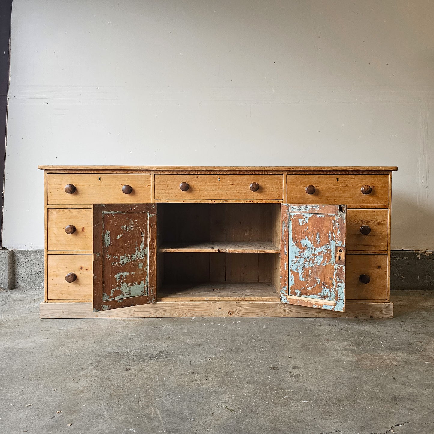 Antique English Pine Kitchen Dresser Base (Sideboard) - Circa 1870