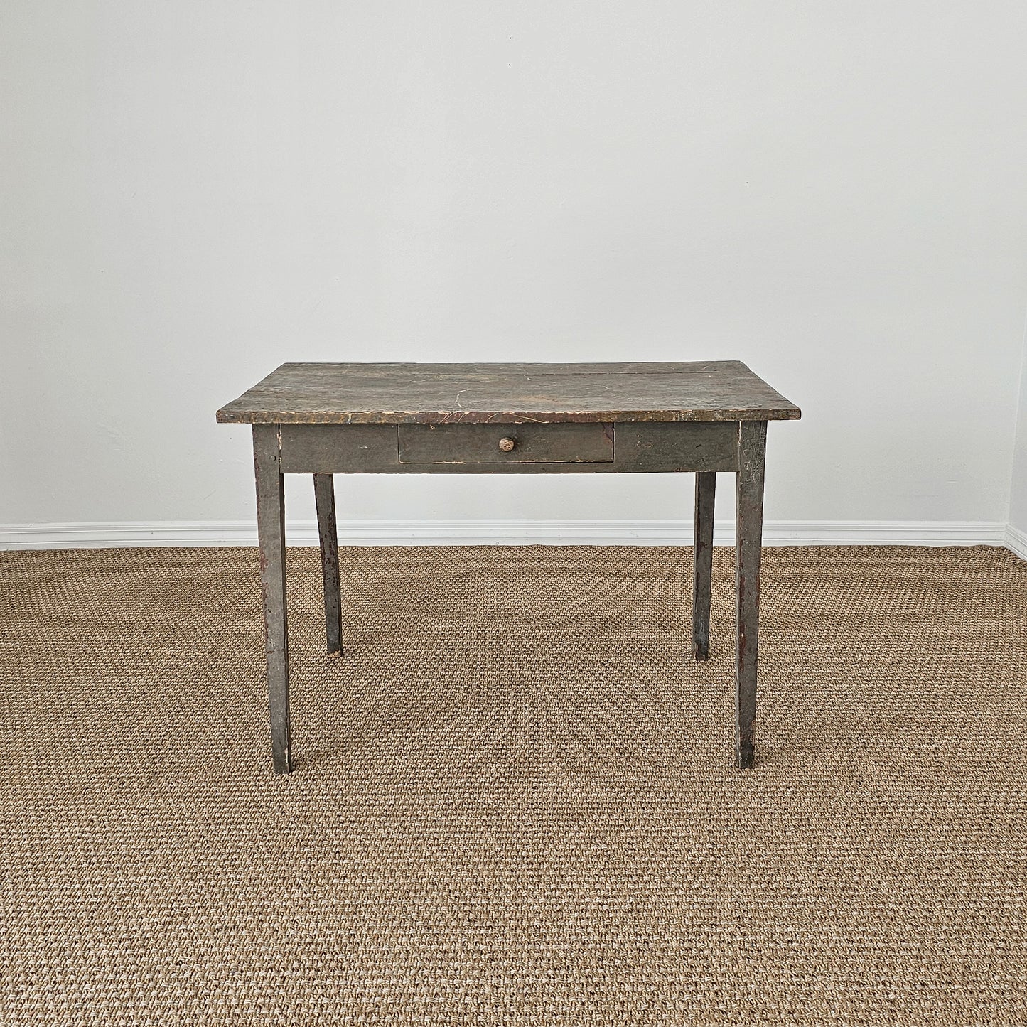 Antique Primitive Painted Pine Farm Table - Circa 1870