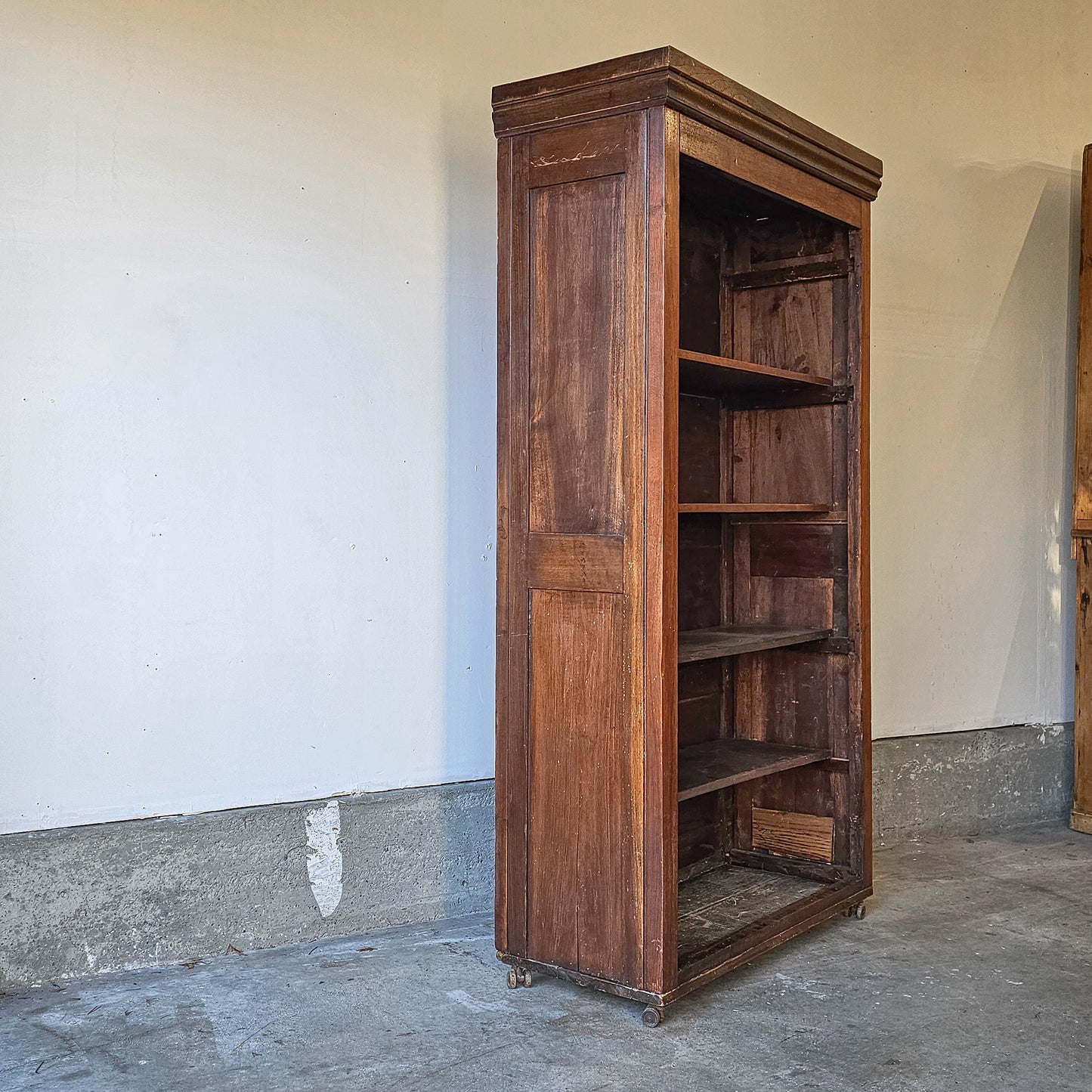 Antique Rolling Bookcase on Castor Wheels - Circa early 1900's