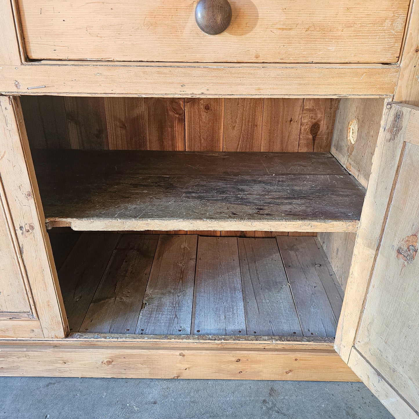 Antique English Pine Sideboard - Circa 1880