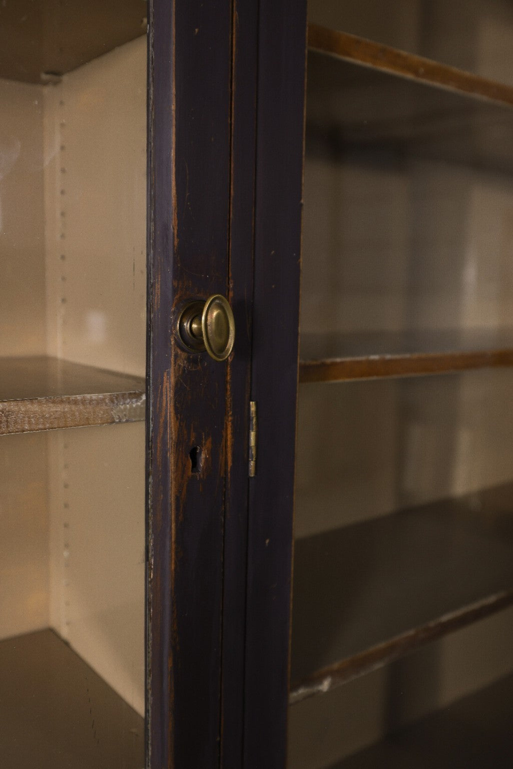English glazed painted bookcase with adjustable shelving - Circa 1880