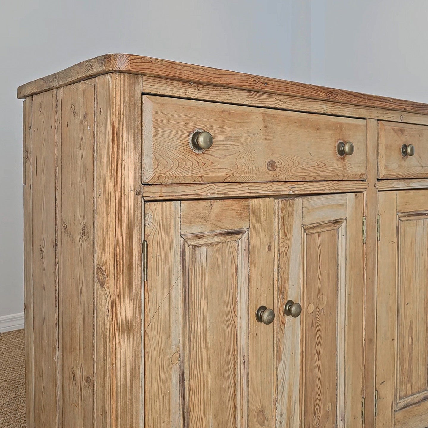 Antique English Pine Sideboard - Circa 1870