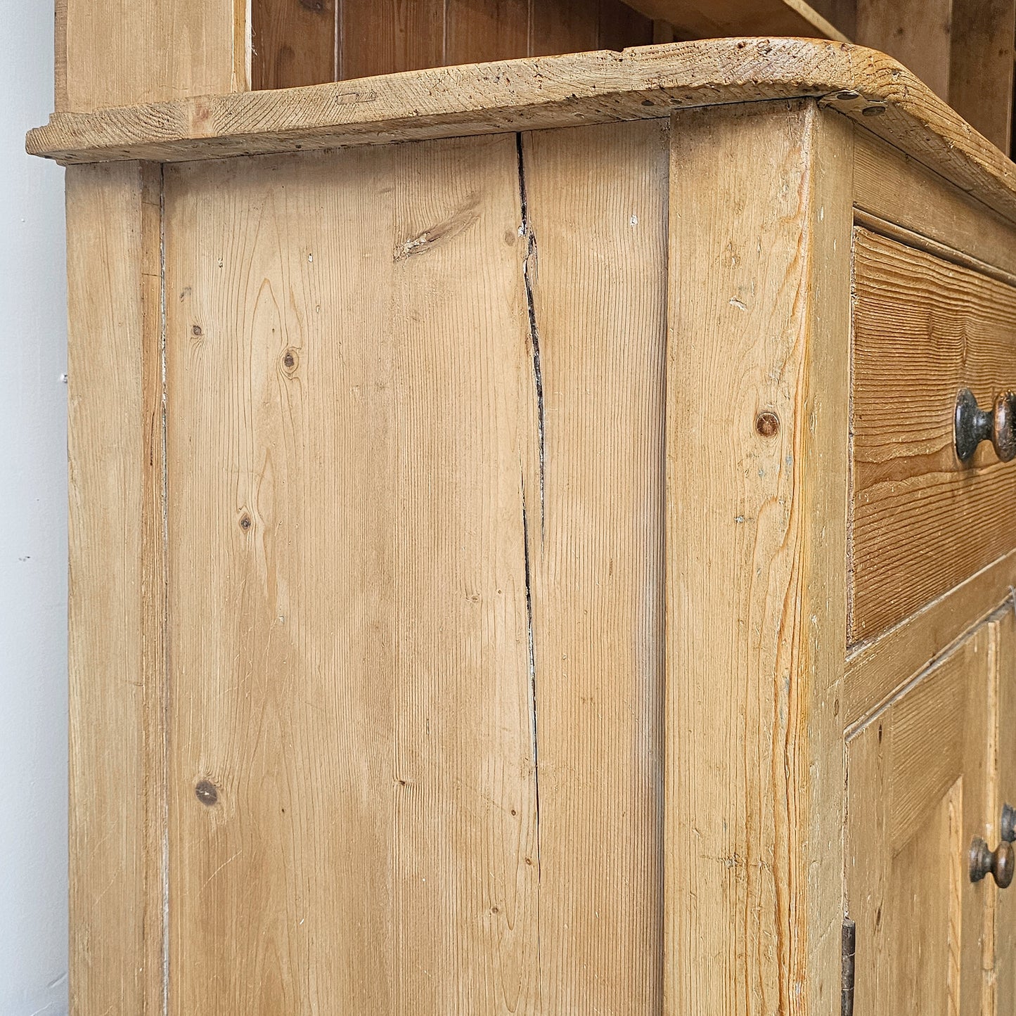 Monumental English Pine Kitchen Dresser (Hutch)-Circa 1880