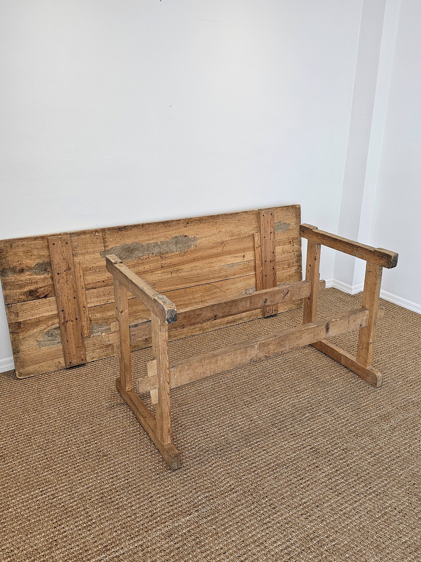 Antique European Pine Trestle Table