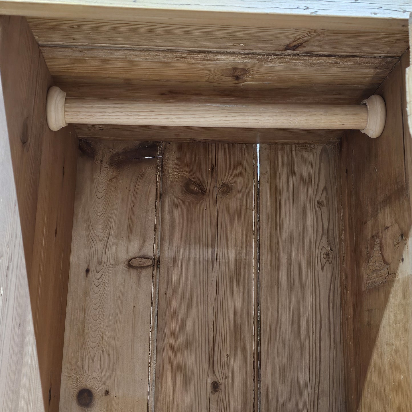 Antique English Pine Linen Press / Wardrobe - circa 1870