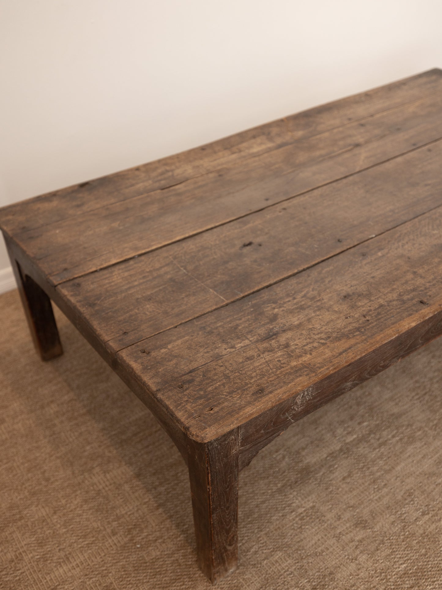 Reclaimed Elm Wood French Farmhouse Oversized Coffee Table
