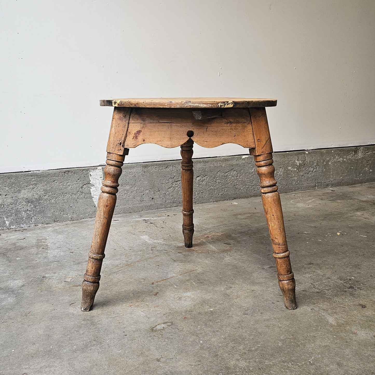 Antique English Pine Cricket Table - Circa 1860