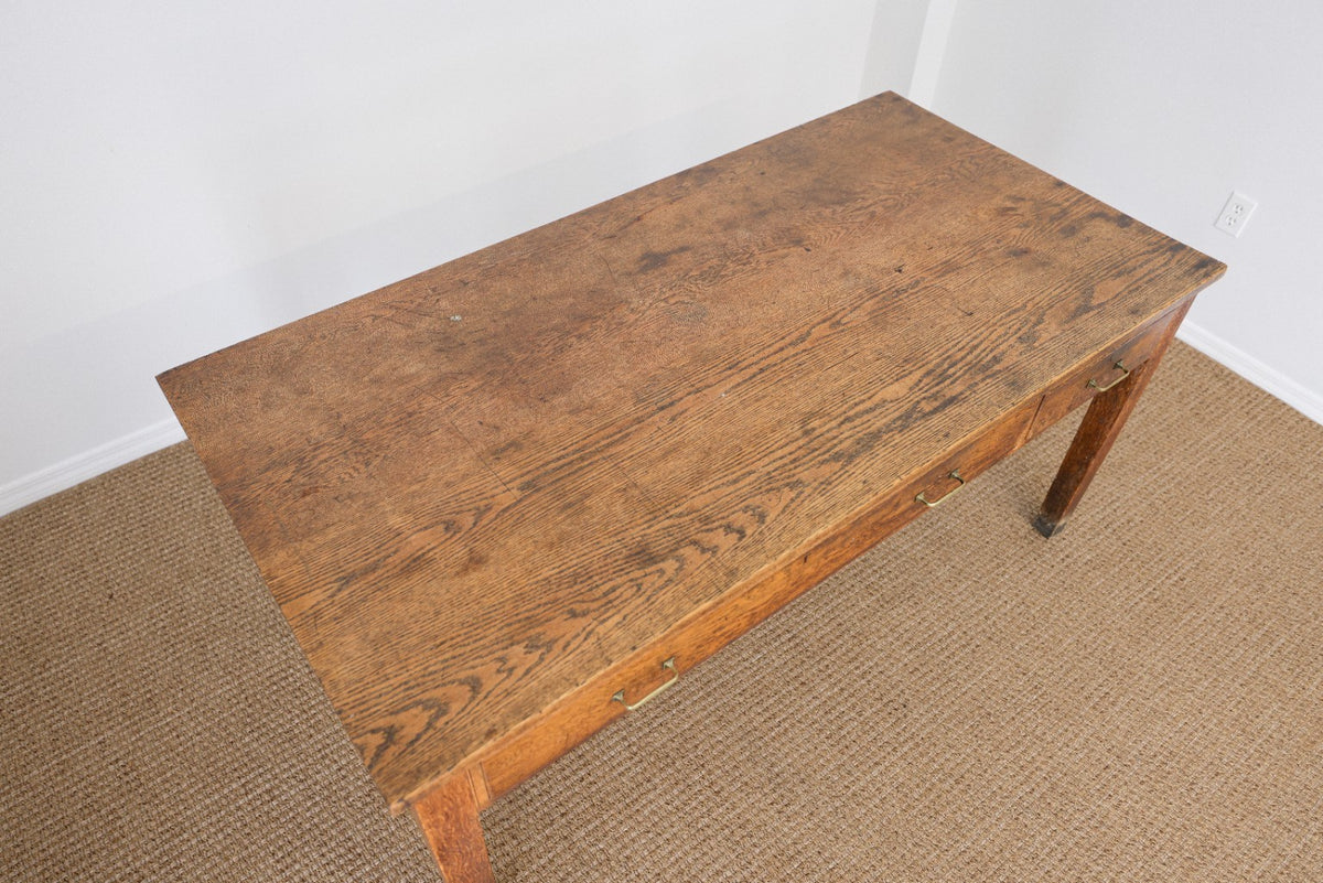 Antique Oak Library Table/Desk | C. 1900-1920