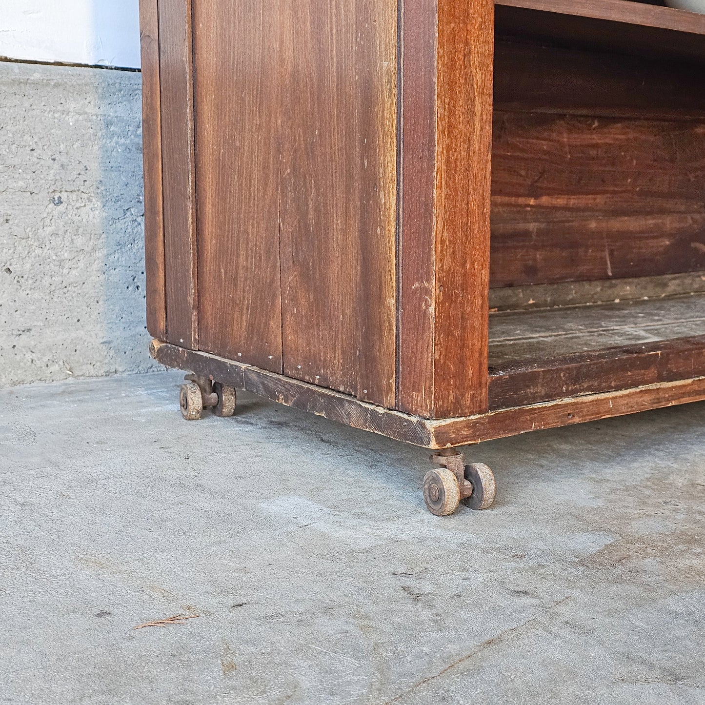 Antique Rolling Bookcase on Castor Wheels - Circa early 1900's