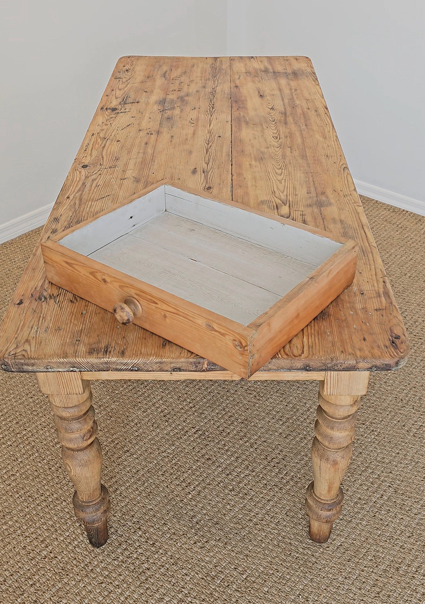 Antique English Pine Farmhouse Dining Table - Circa 1870