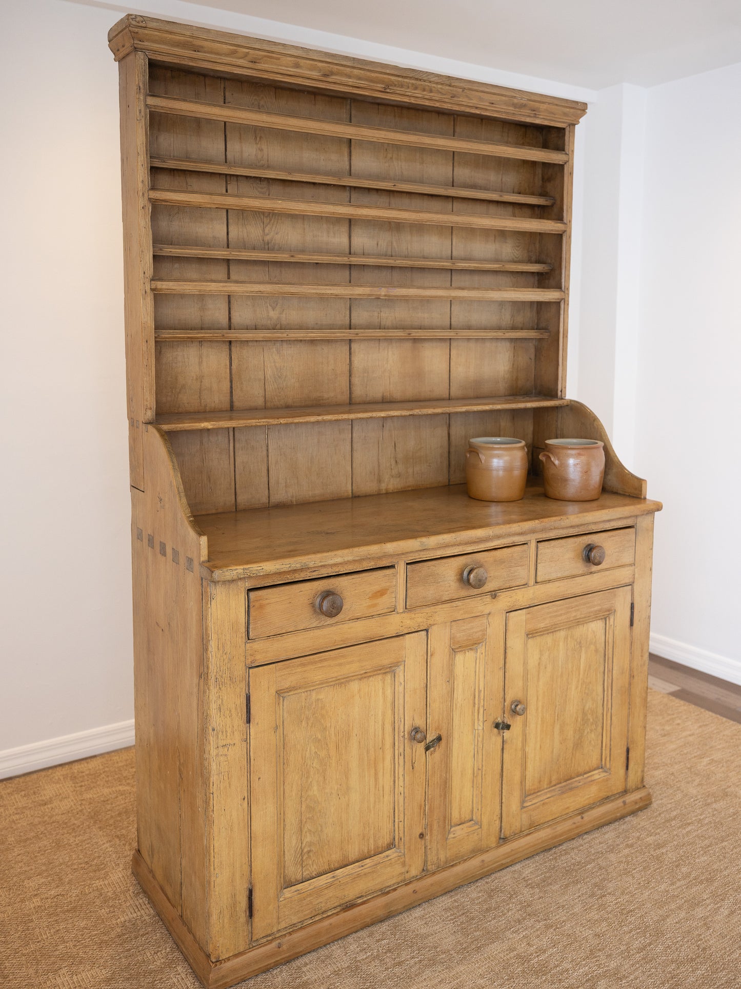 Antique English Pine Kitchen Dresser - Circa 1860