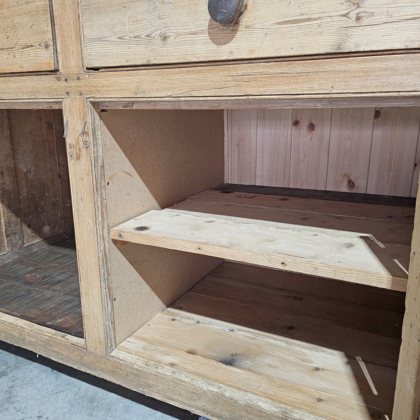 Large Antique English Pine Sideboard - Circa 1880