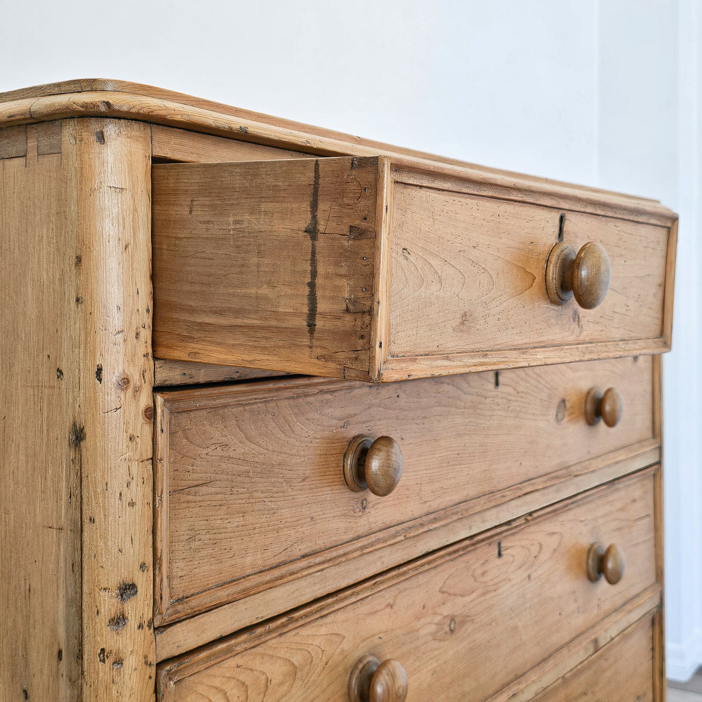 Stately Antique English Pine Chest of Drawers (Dresser) - Circa 1870