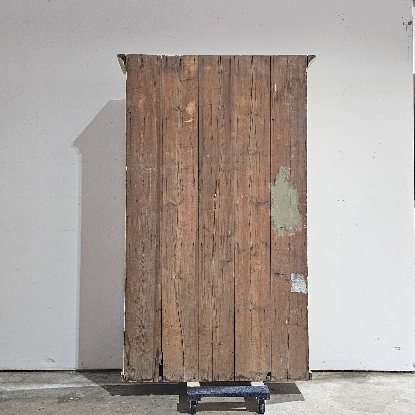 Antique Pale Yellow Painted Pine Cabinet - Circa 1905