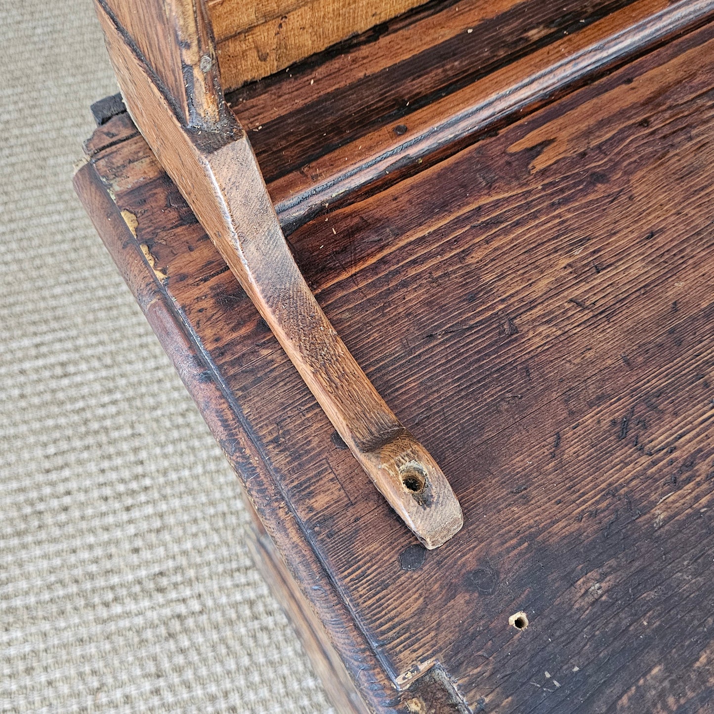 Antique Pine Cupboard & Open Plate Rack