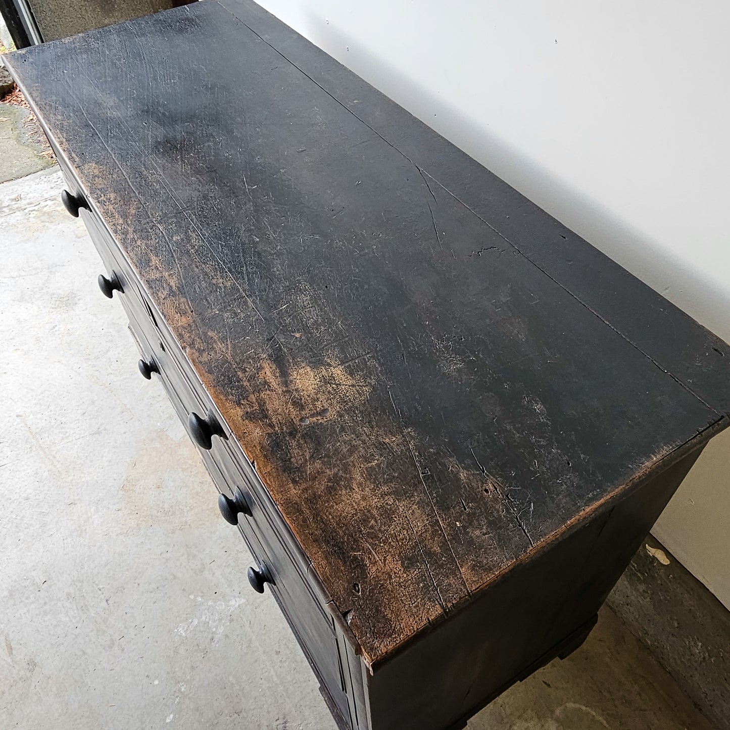 Antique Ebonized Pine Chest of Drawers - Circa 1830