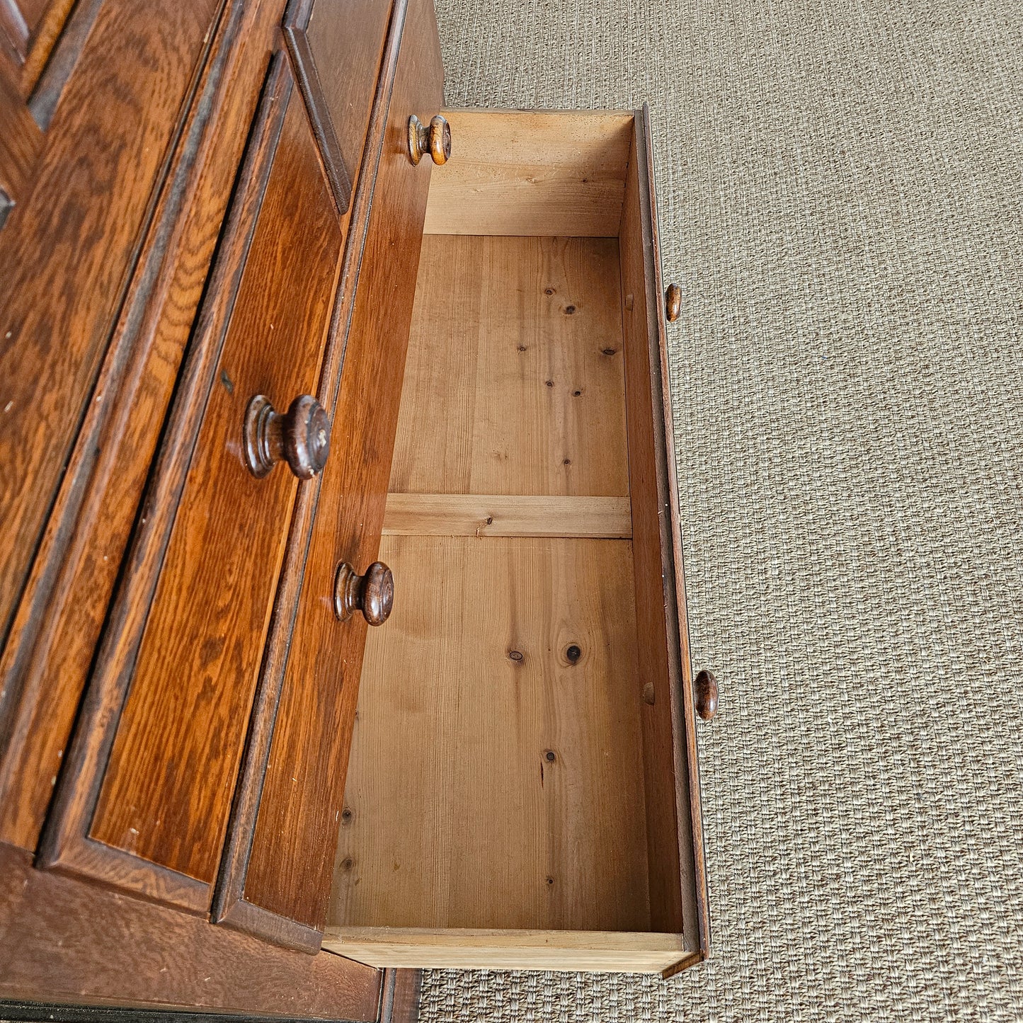 Antique English Oak Linen Press Cabinet | Circa 1860
