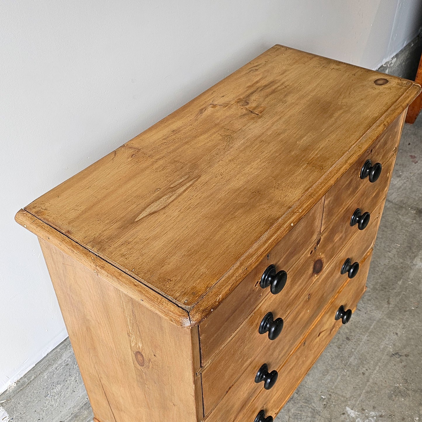 Antique English Pine Honey Tone Dresser - 1870