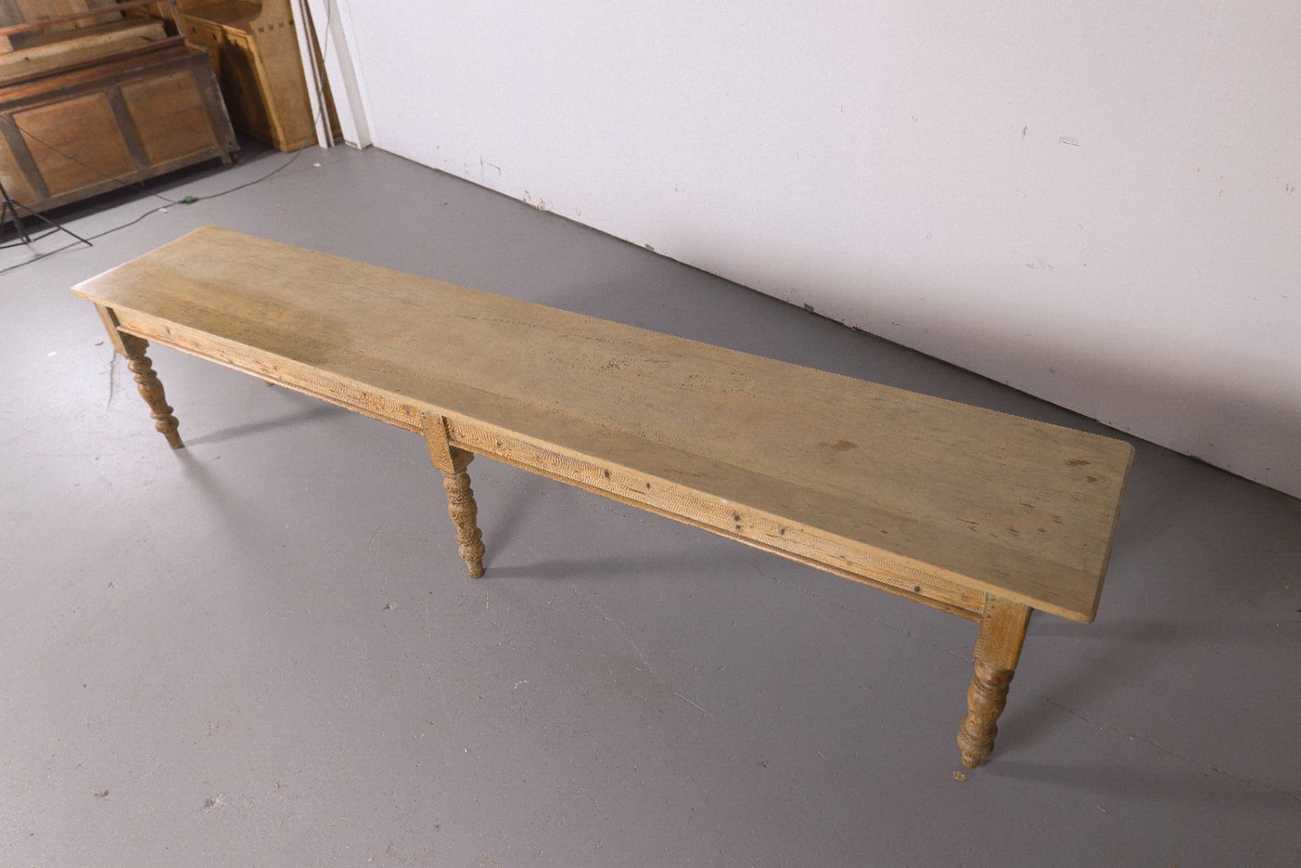 Monumental Antique English Pine Harvest Table | 12.5 Feet | Circa 1880