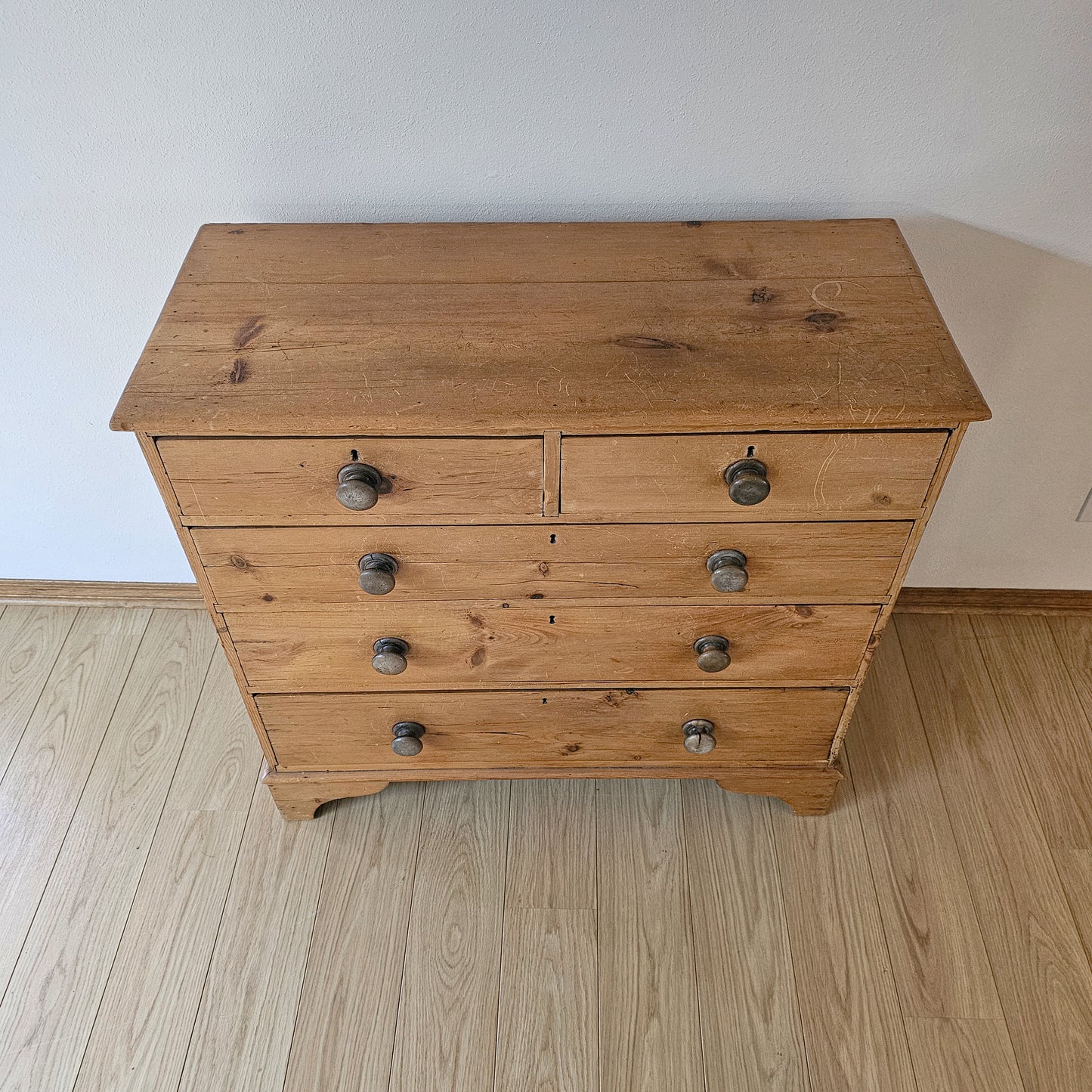 Antique English Honey Pine Dresser - Circa 1880