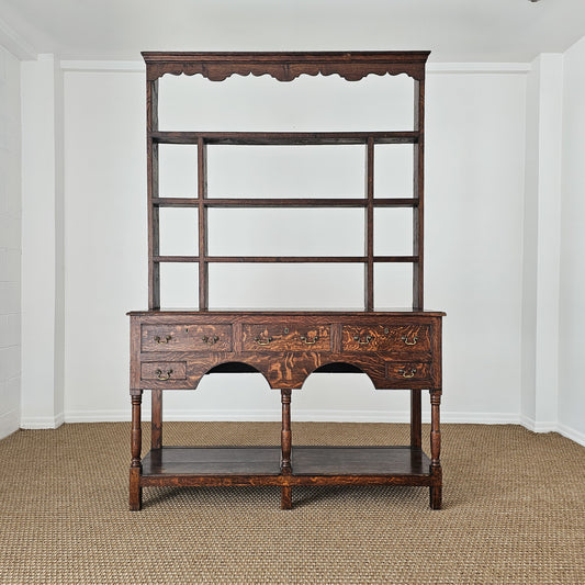 Antique Welsh Oak Plate Rack Dresser | Circa 1830