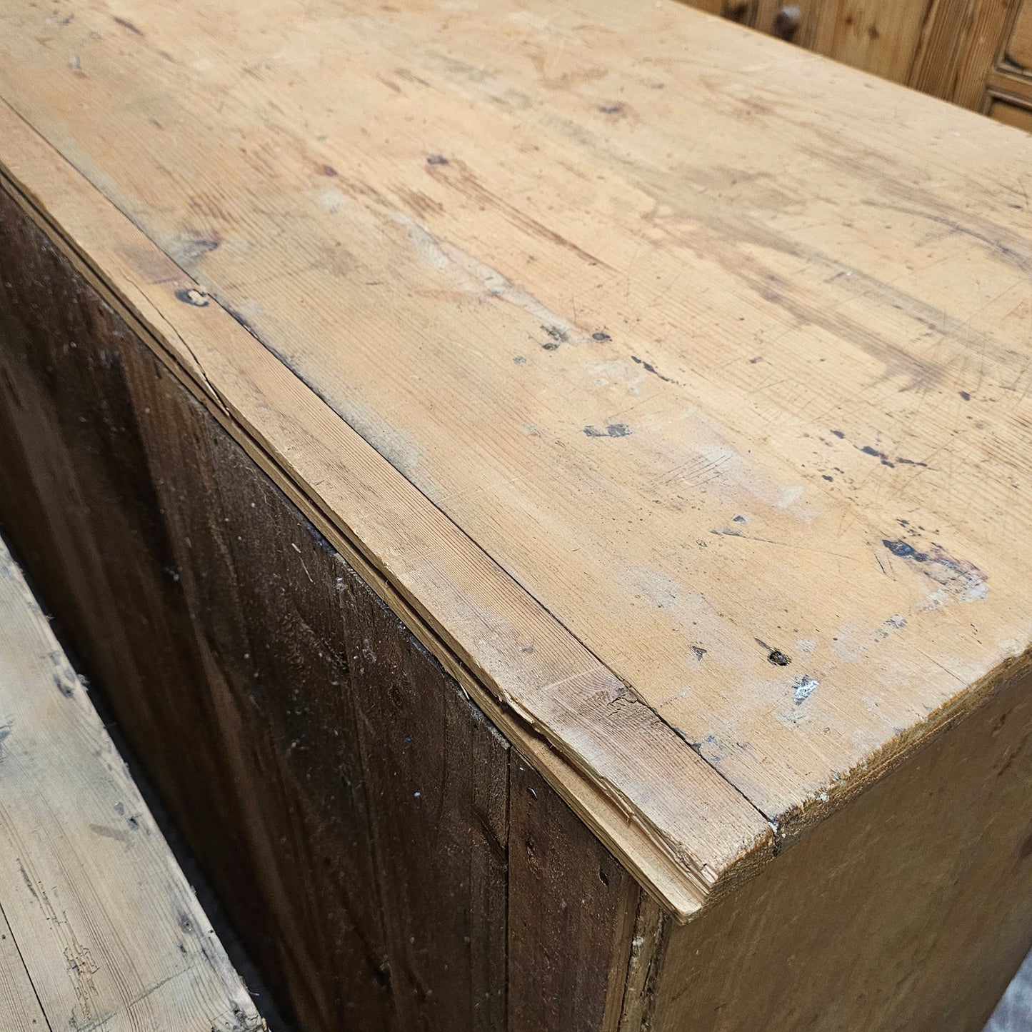 Antique English Pine Sideboard - Circa 1880