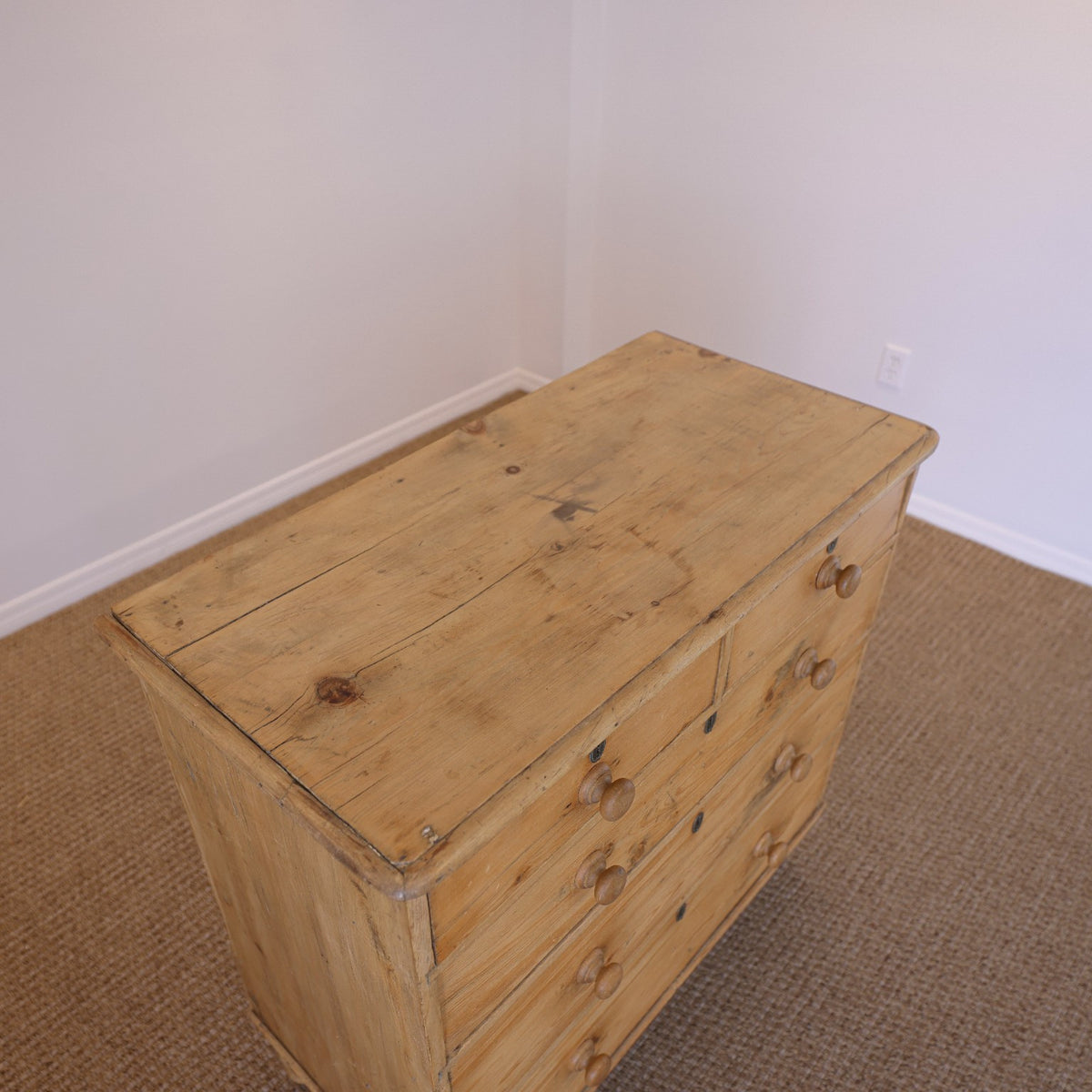 Antique English Pine Chest of Drawers (Dresser) - Circa 1880 #07